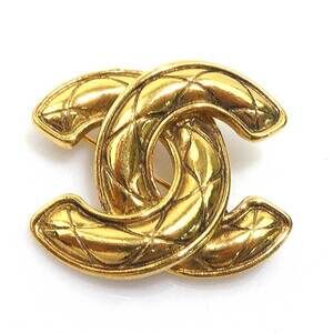 CHANEL Coco Mark Metal Gold Brooch for Women e61243i